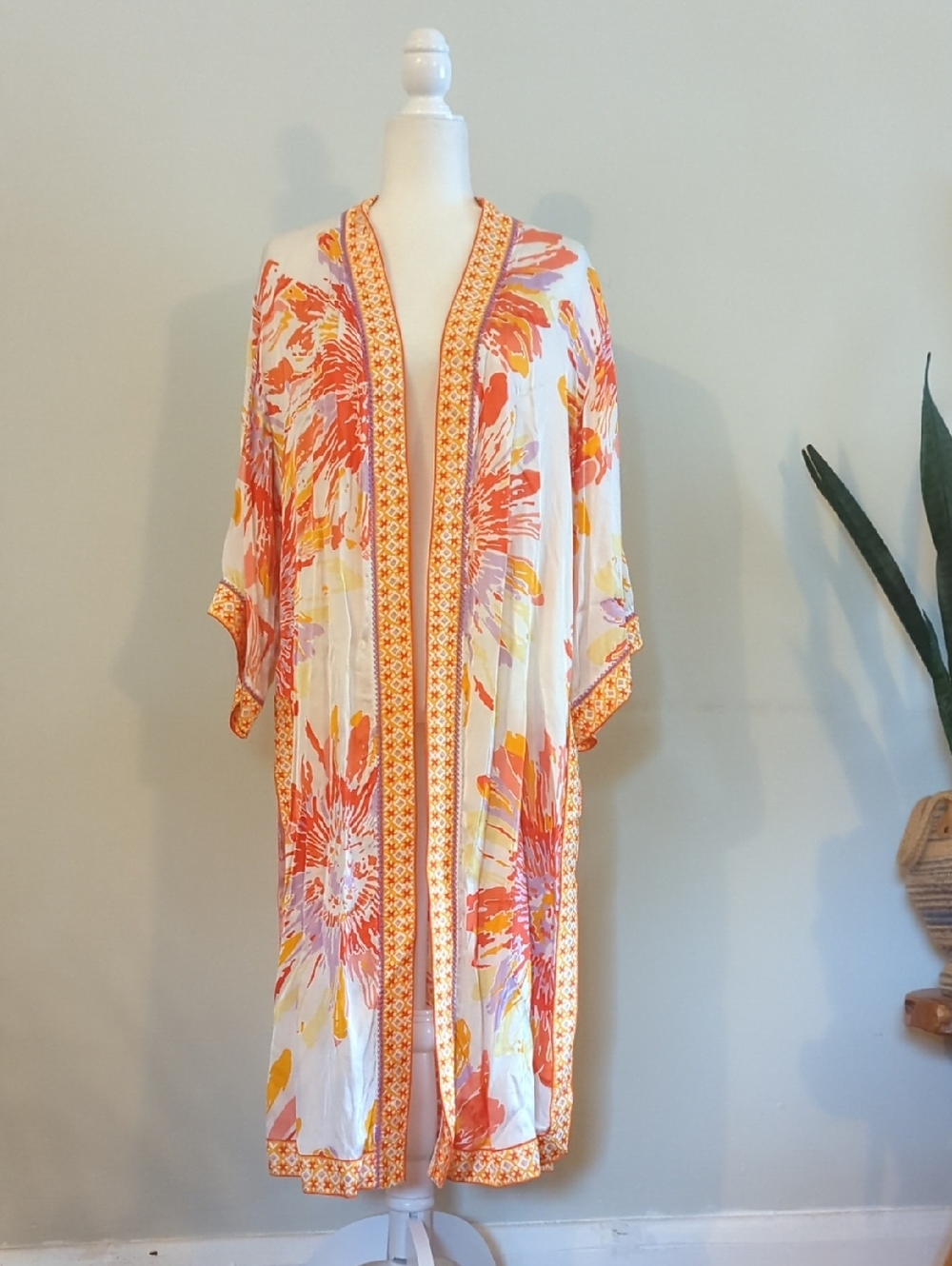 Poupette St Barth Long Floral Kimono